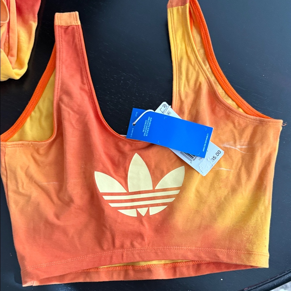 Adidas Gradient Orange Crop Top